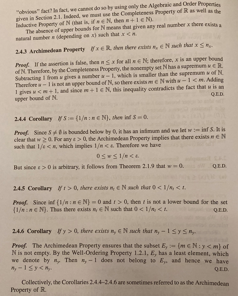 Solved (3) We have established the Archimedean Properties of | Chegg.com