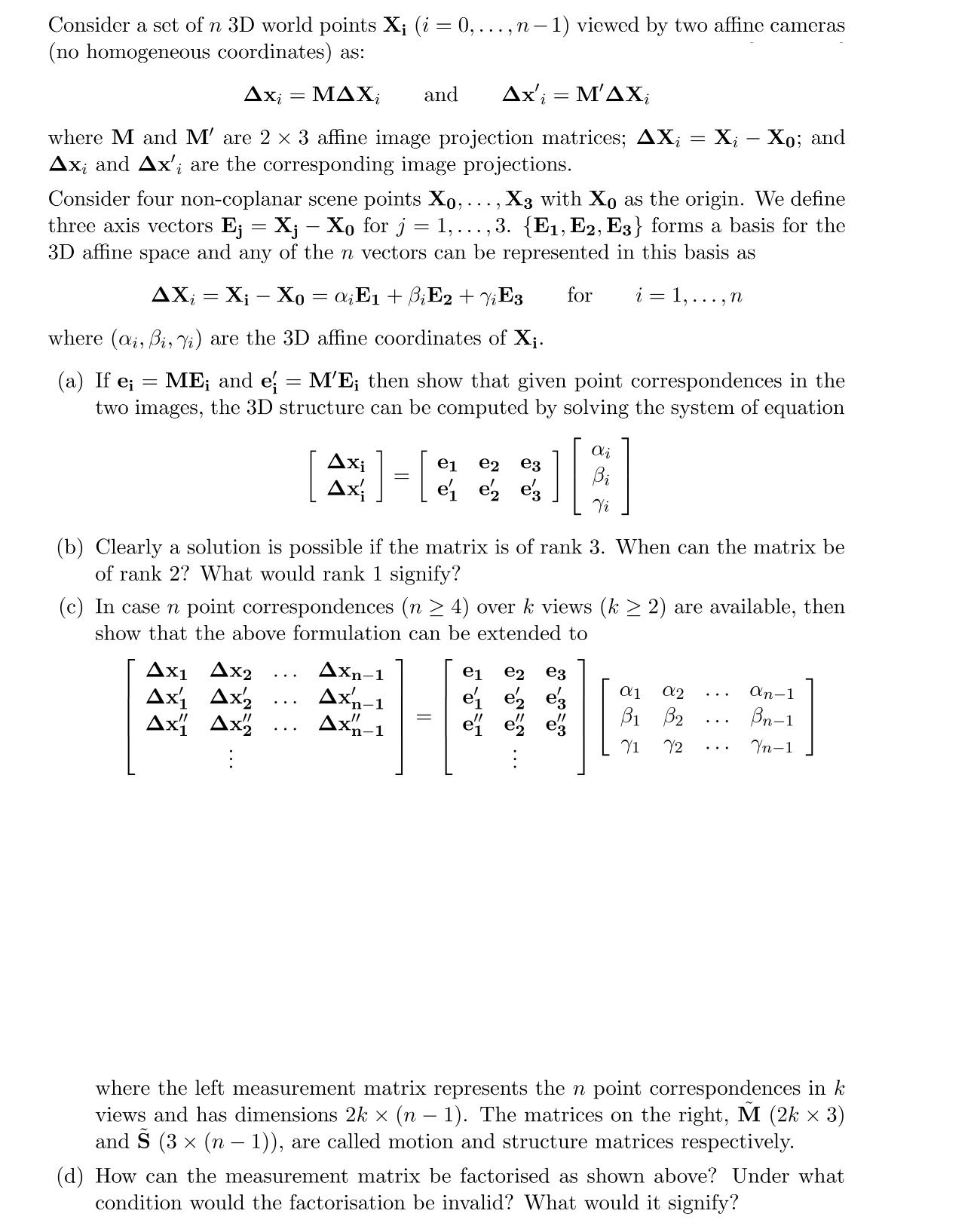 Solved Computer Vision & Linear Algebra : note: use 5 - | Chegg.com