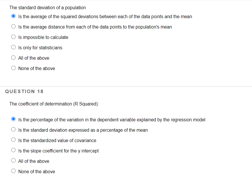 Solved The standard deviation of a population Is the average | Chegg.com