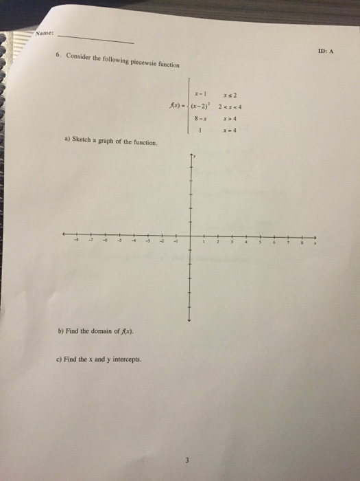 Solved Consider the following piecewise function f(x) = {x | Chegg.com