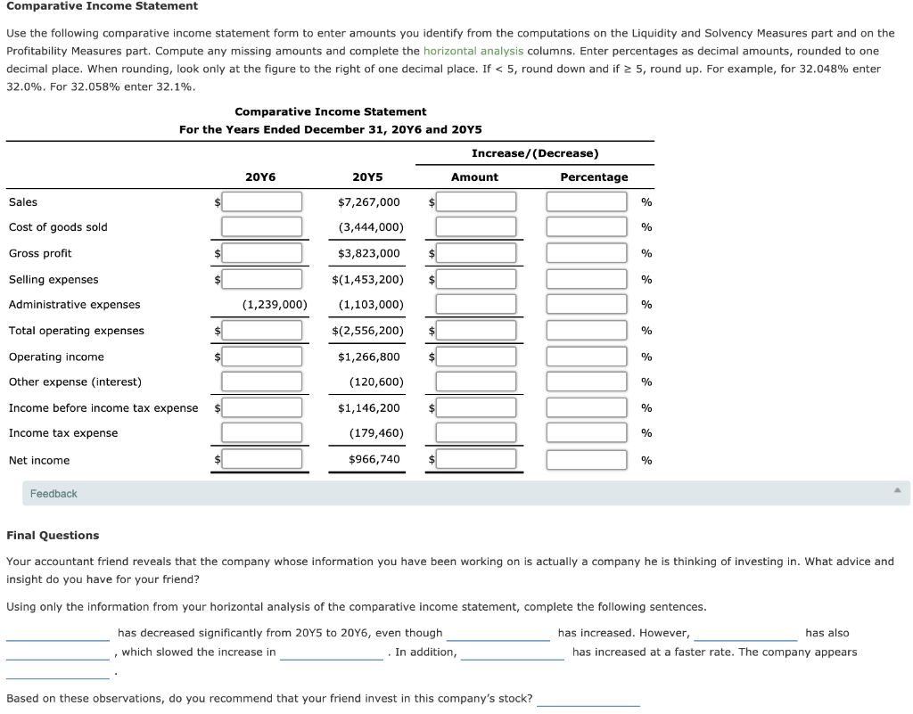 Solved Mastery Problem: Financial Statement Analysis | Chegg.com