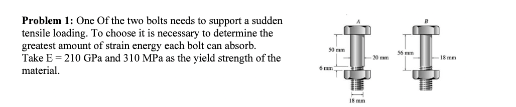 Solved Problem 1: One Of the two bolts needs to support a | Chegg.com