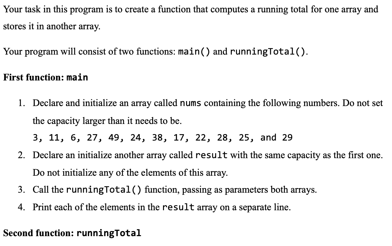 Solved Your task in this program is to create a function | Chegg.com