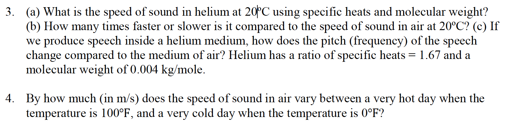 Speed Of Sound In Helium