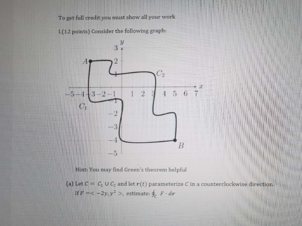 Solved To get full credit you must show all your work 1.(12 | Chegg.com