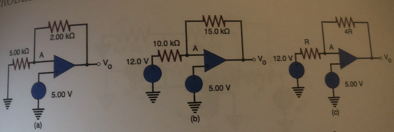 Solved determine the value of the output voltage for each of | Chegg.com