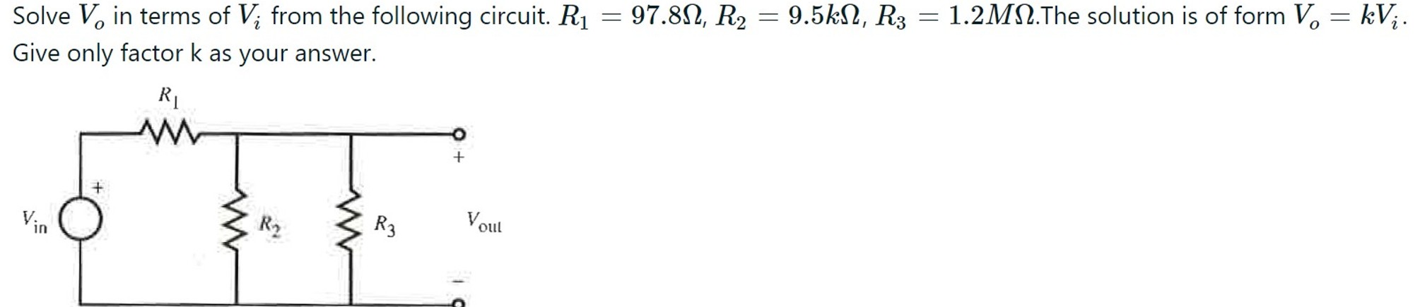 Solved Solve Vo ﻿in Terms Of Vi ﻿from The Following Circuit. | Chegg.com