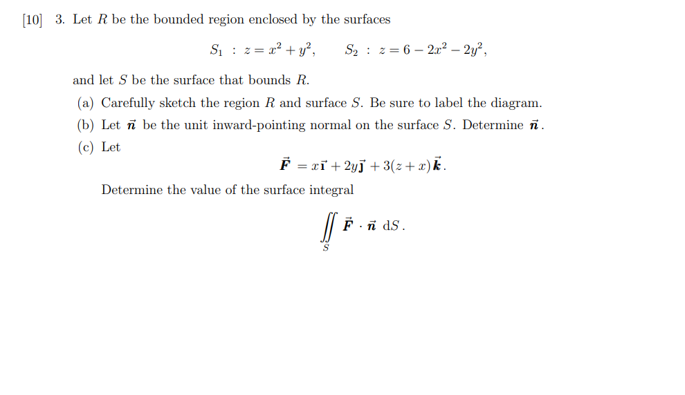 Solved 10 3 Let R Be The Bounded Region Enclosed By Th Chegg Com