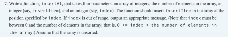 Solved 7. Write a function, insertAt, that takes four | Chegg.com