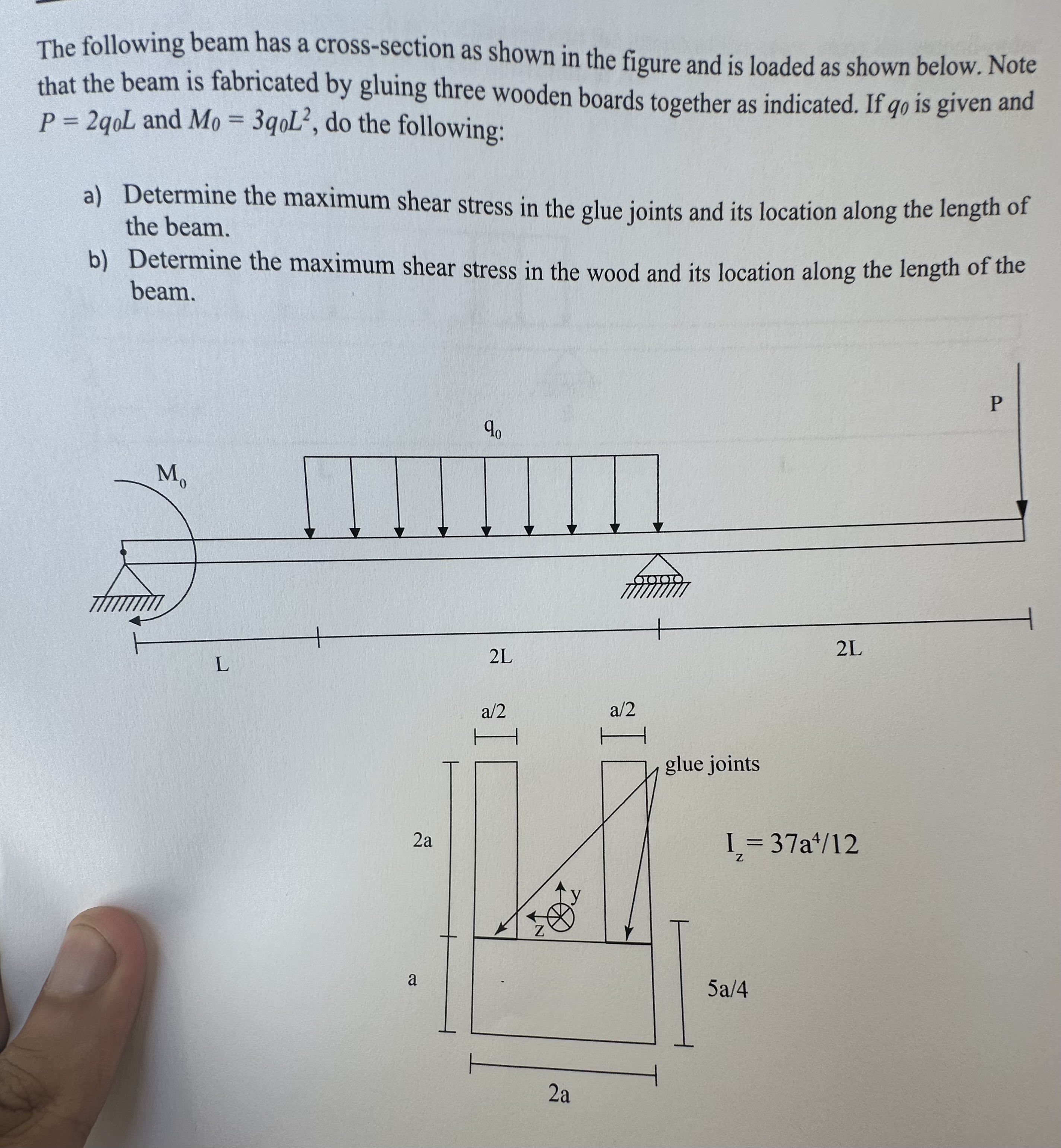 Solved The following beam has a cross-section as shown in | Chegg.com