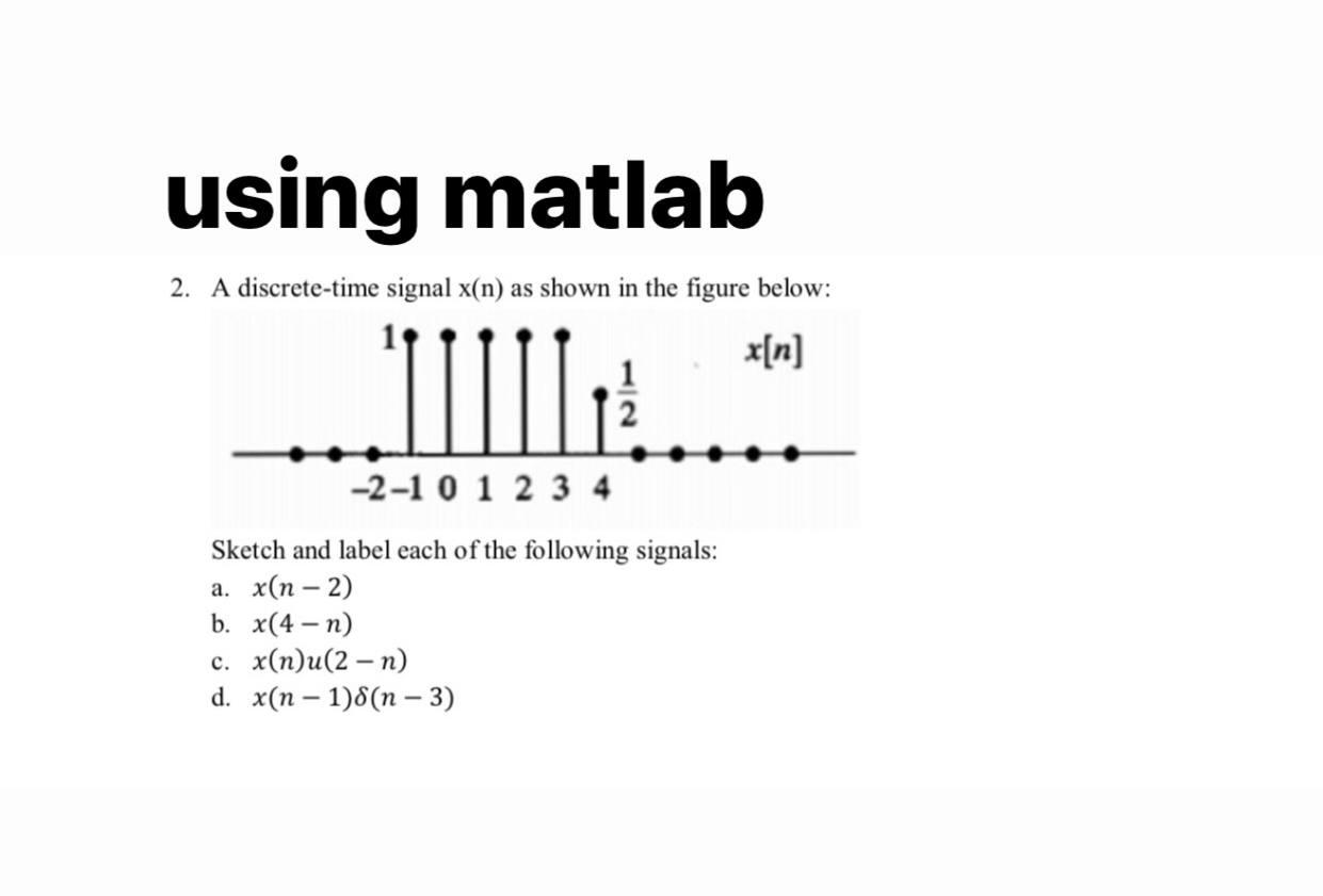 Solved using matlab 2. A discrete-time signal x(n) as shown | Chegg.com