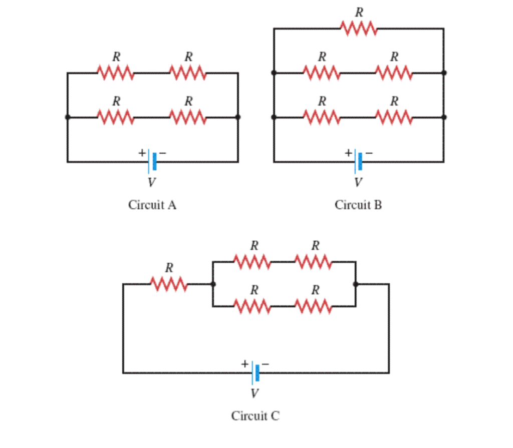 Solved Each resistor in the three circuits in the drawing | Chegg.com