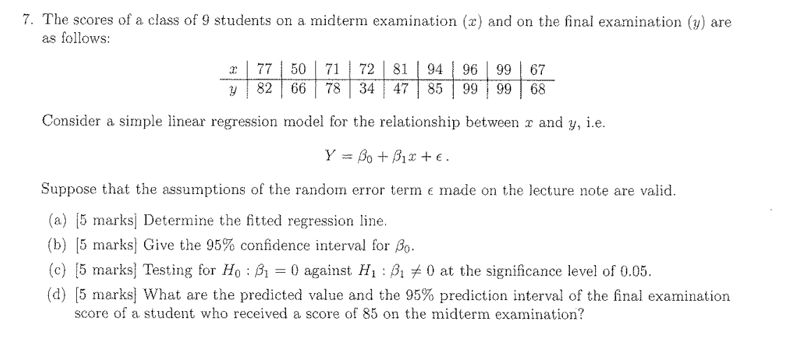 Solved The scores of a class of 9 students on a midterm | Chegg.com