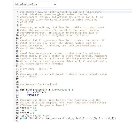 Solved IdealGasLaw3.py 1 #In Chapter 3.4, we wrote a | Chegg.com