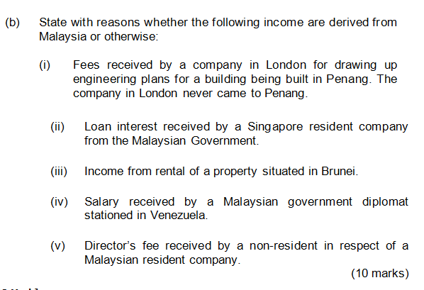 Solved B State With Reasons Whether The Following Income Chegg Com