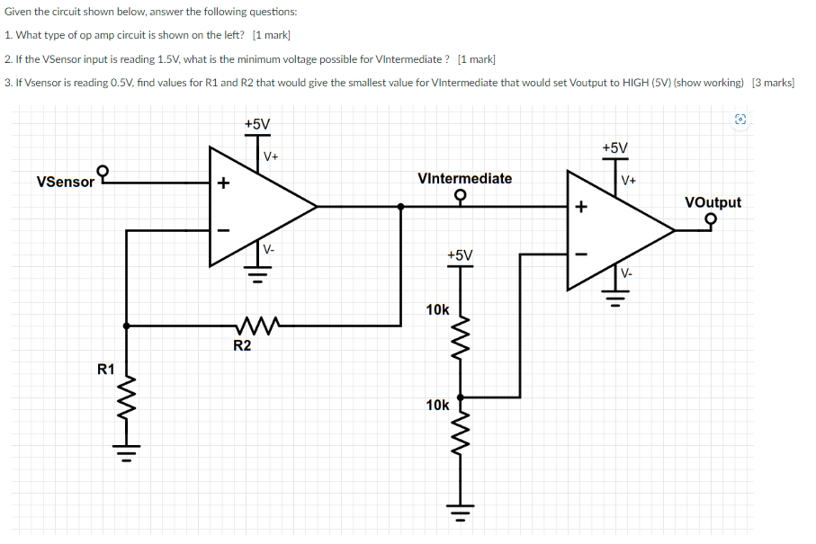 Solved Given the circuit shown below, answer the following | Chegg.com