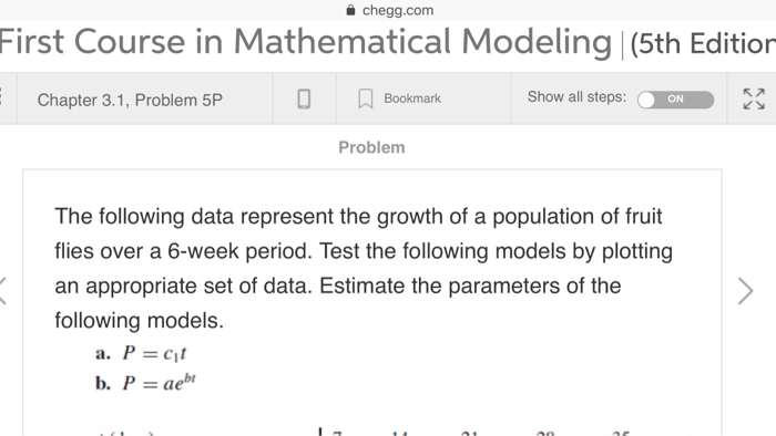 Solved a chegg.com First Course in Mathematical Modeling | Chegg.com