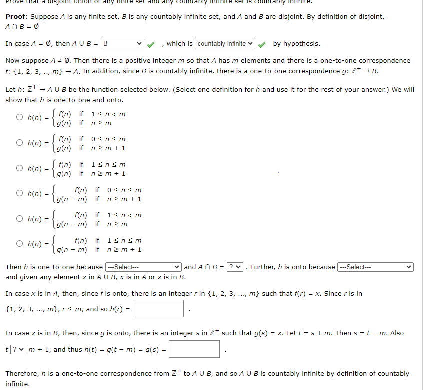 Solved Prove That A Disjoint Of Any Inite Set And Any | Chegg.com