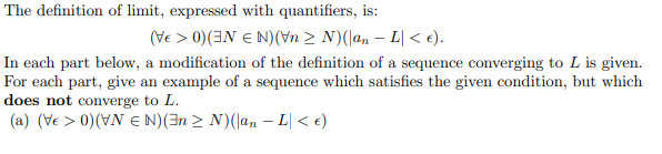 Solved The definition of limit, expressed with quantifiers, | Chegg.com