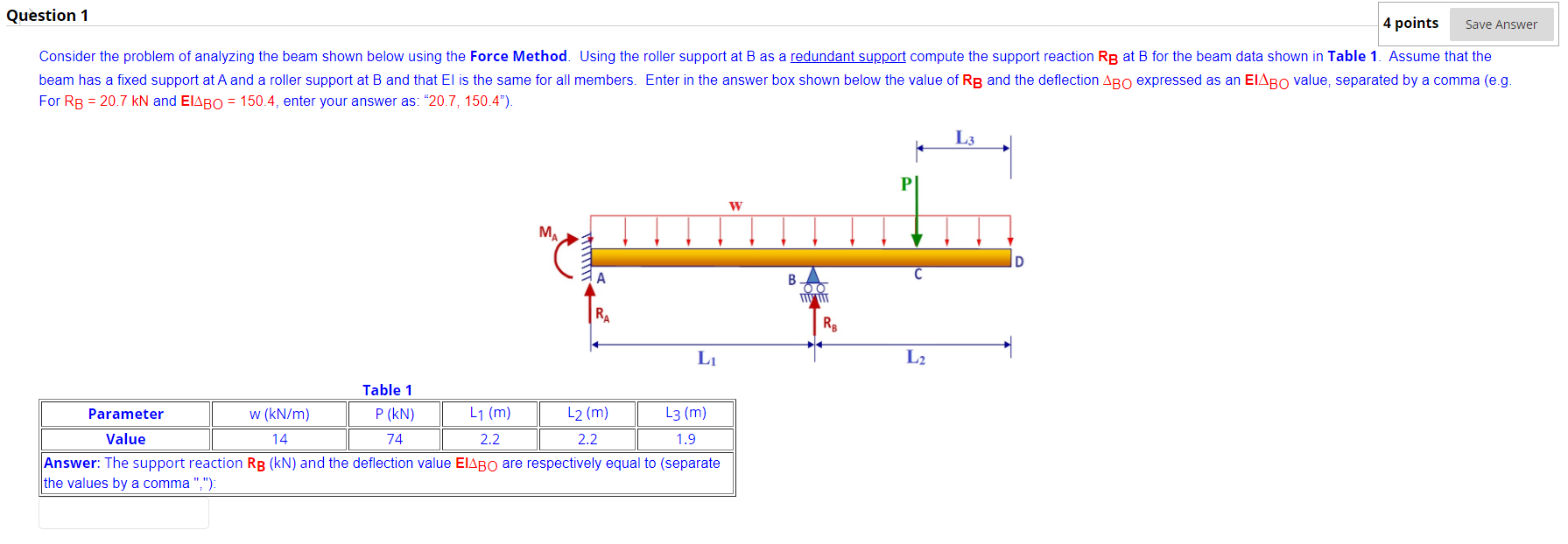 Solved Question 1 4 points Save Answer Consider the problem | Chegg.com
