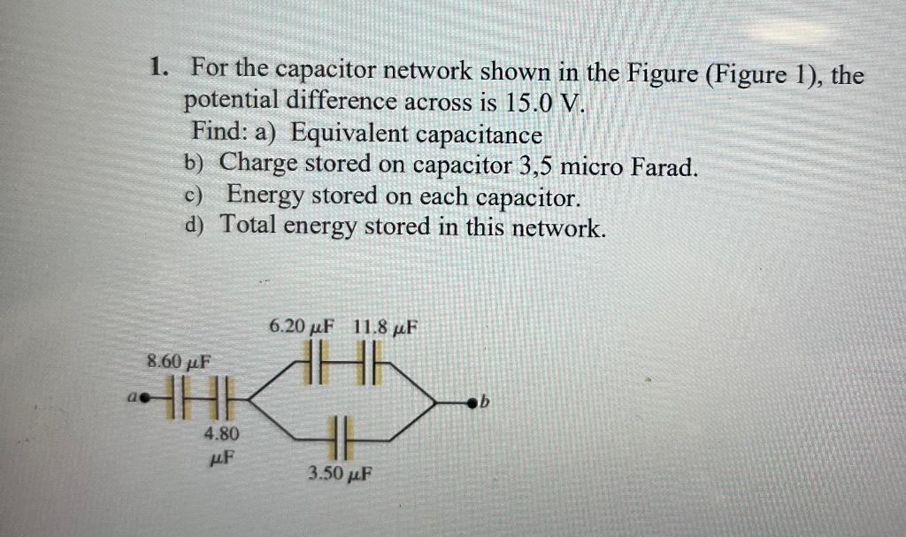 Solved . For the capacitor network shown in Figure (Figure | Chegg.com