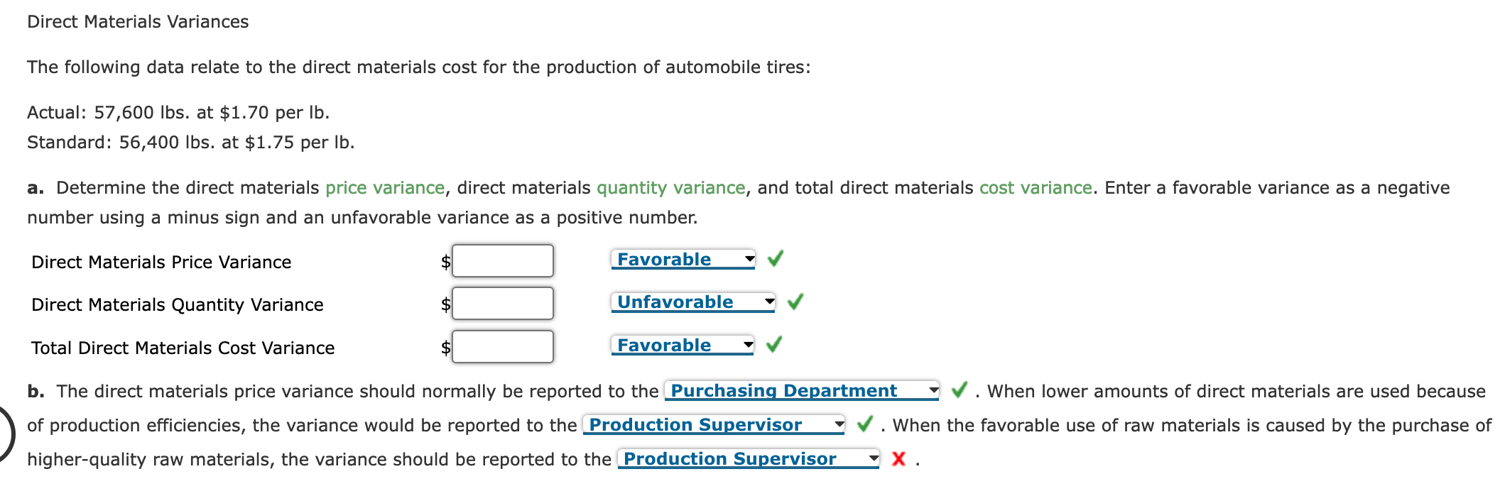 Solved The following data relate to the direct materials | Chegg.com