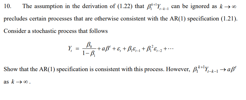 --1 10. The Assumption In The Derivation Of (1.22) | Chegg.com