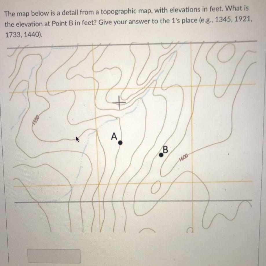Solved The map below is a detail from a topographic map, | Chegg.com
