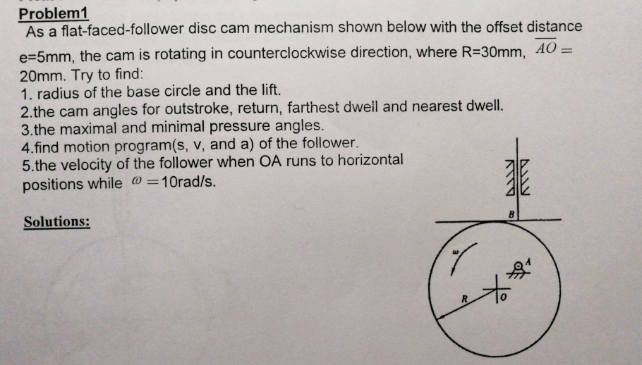 Problem1 As a flatfacedfollower disc cam mechanism