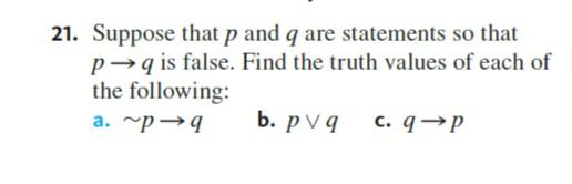 Solved 21. Suppose that p and q are statements so that pq is | Chegg.com
