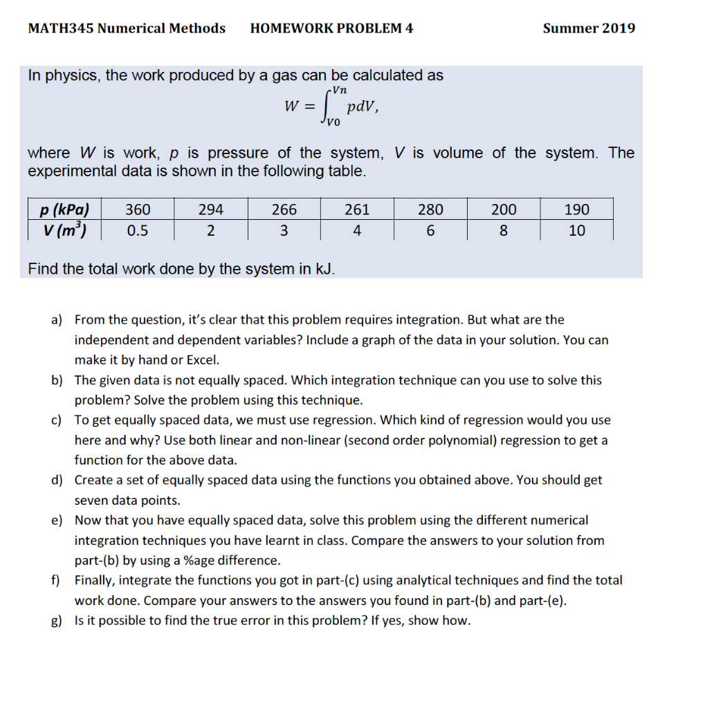 MATH345 Numerical Methods HOMEWORK PROBLEM 4 Summer | Chegg.com