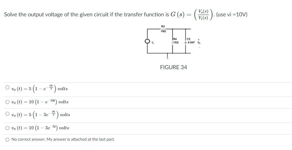 Solved Solve The Time Constant Of The Given Circuit If Th Chegg Com