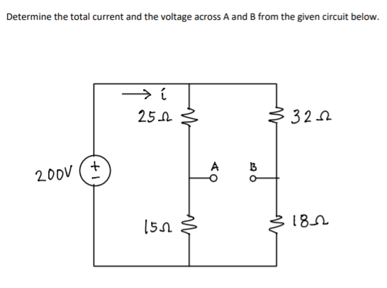 Solved Determine the total current and the voltage across A | Chegg.com