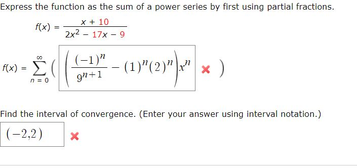 Solved Express the function as the sum of a power series by | Chegg.com