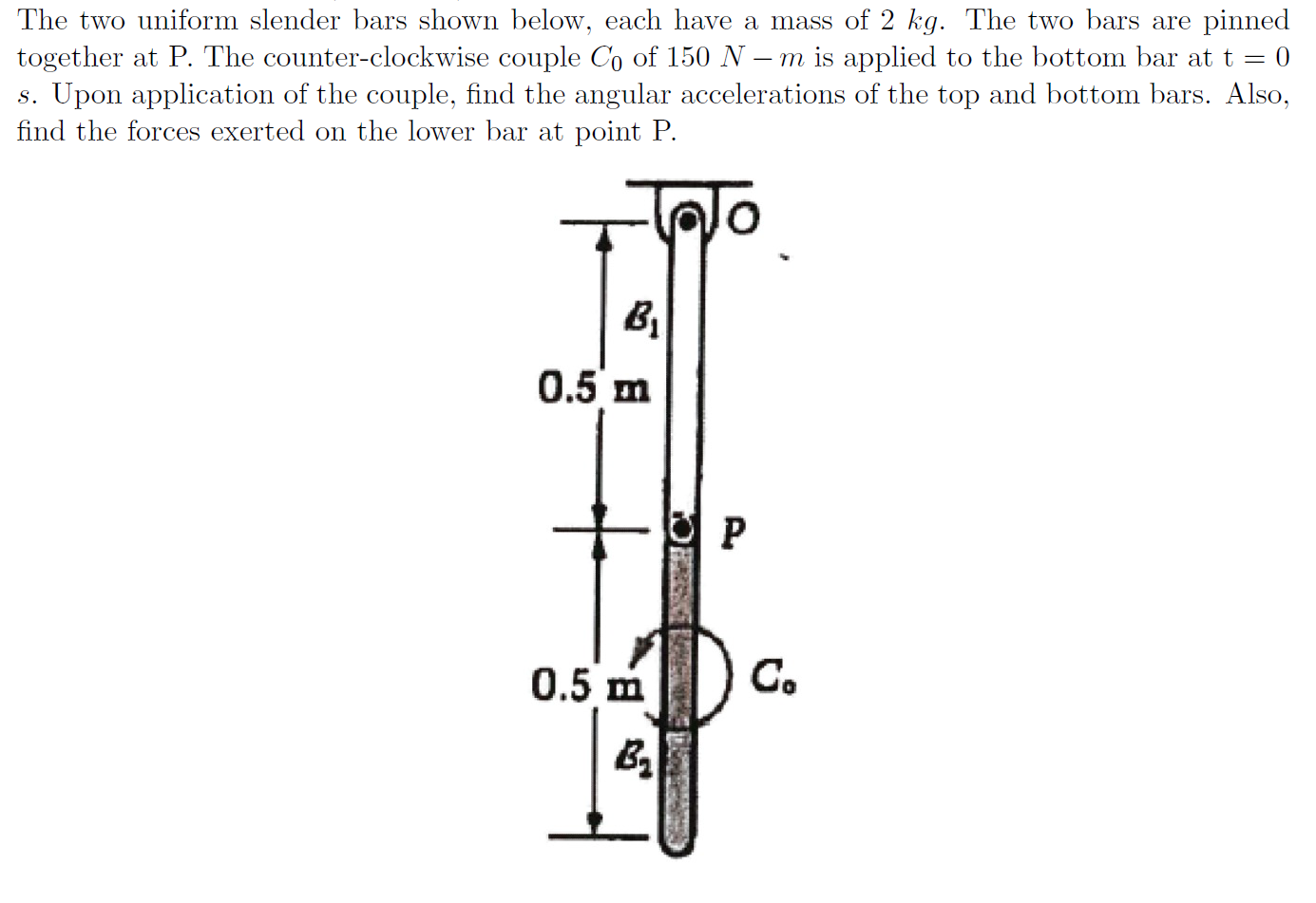 solved-the-two-uniform-slender-bars-shown-below-each-have-a-chegg