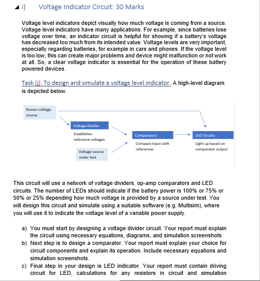 solved-i-voltage-indicator-circuit-30-marks-voltage-level-chegg