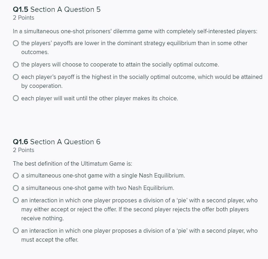 Solved Q1. (Chap 1: Game Theory.) In the simultaneous games