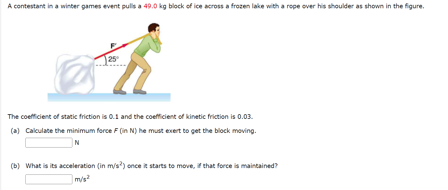 Solved The coefficient of static friction is 0.1 and the | Chegg.com