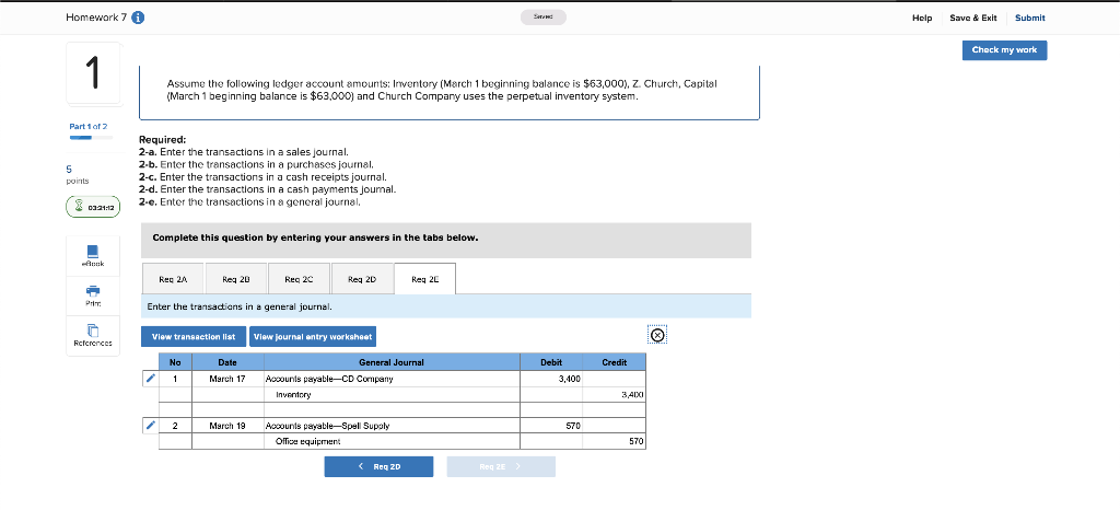 Solved Homework 7 € Help Save & Exit Submit Check my work 1 | Chegg.com
