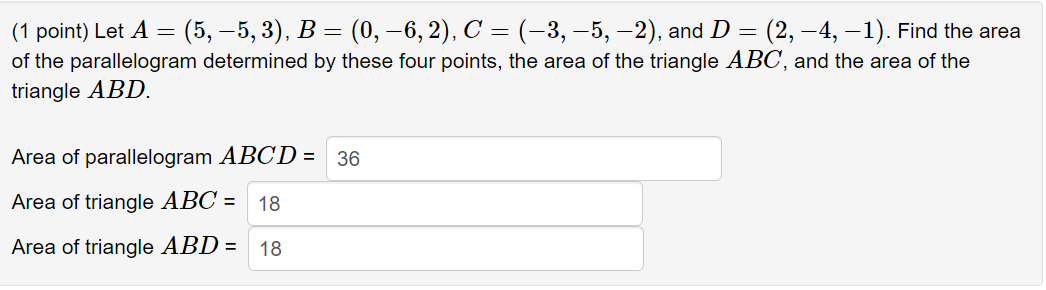 Solved Let A=(5,−5,3), B=(0,−6,2), C=(−3,−5,−2), and | Chegg.com