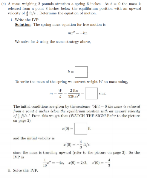 Solved 2. Spring mass systems with free motion: Consider a | Chegg.com