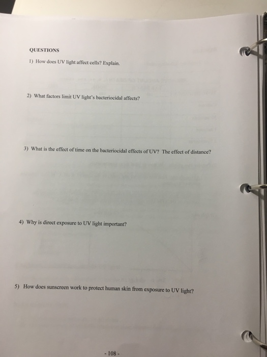 Solved MODULE 14 EFFECTS OF ULTRAVIOLET (UV) RADIATION | Chegg.com