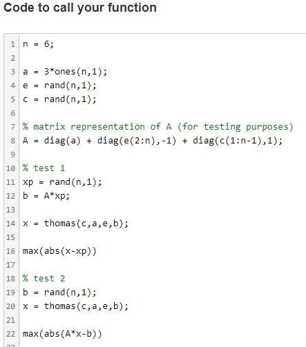 Solved Thomas algorithm (inversion of tri-diagonal matrices) | Chegg.com