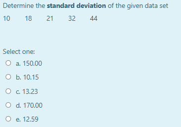 Solved Determine the standard deviation of the given data | Chegg.com