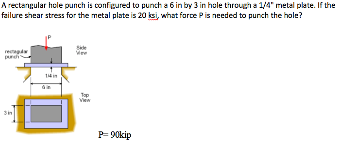 Solved A rectangular hole punch is configured to punch a 6 | Chegg.com