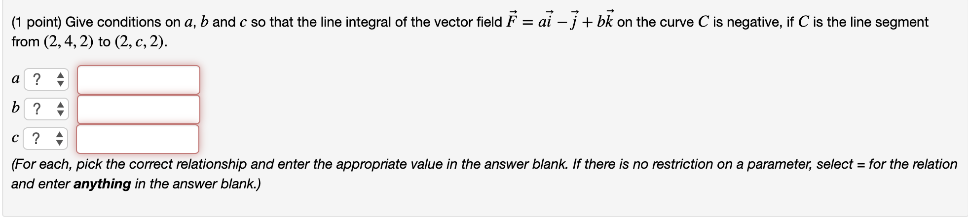 Solved 1 Point Give Conditions On A B And C So That Th Chegg Com