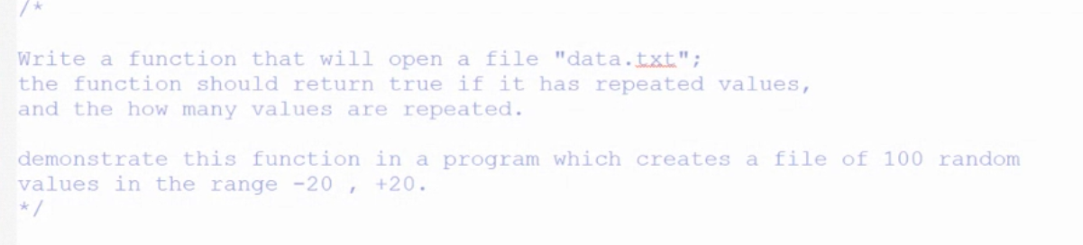 Solved Write a function that will open a file "data.txt"; | Chegg.com