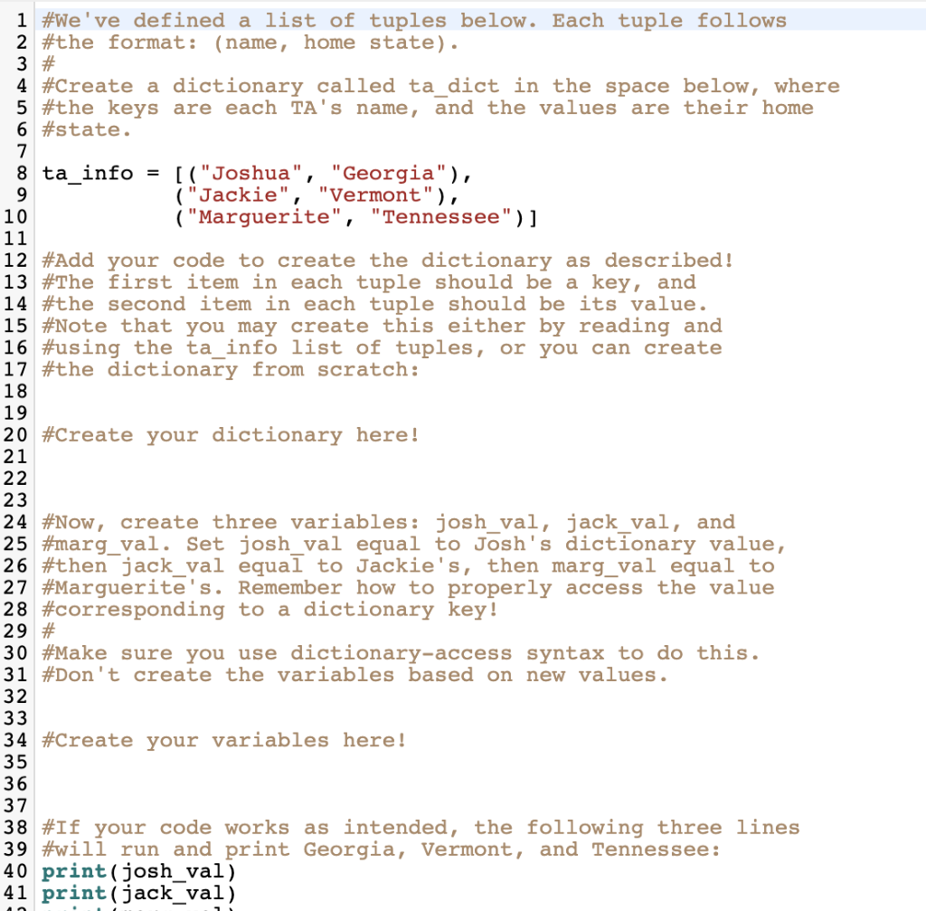 Solved 1 #we've defined a list of tuples below. each tuple | chegg.com