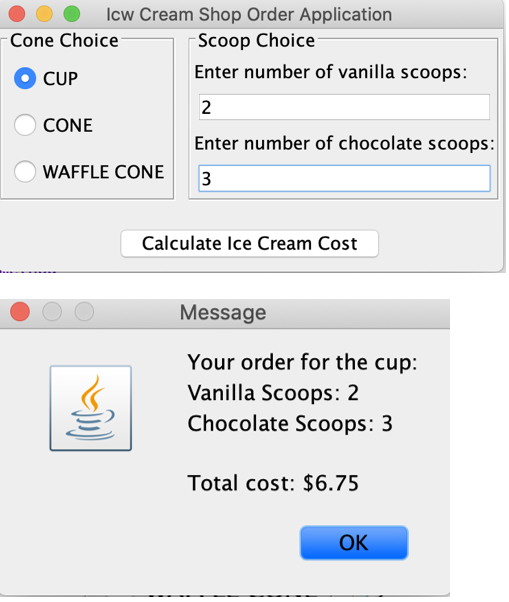 In Java please. IceCreamShopOrders The following | Chegg.com