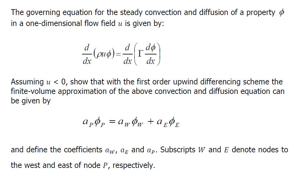 Solved The governing equation for the steady convection and | Chegg.com